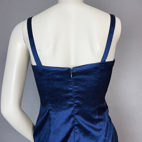 R&M Richards Petite Cocktail Dress Sheath Sculptural Size 4P Blue Fancy Formal‎ - Picture 6 of 9